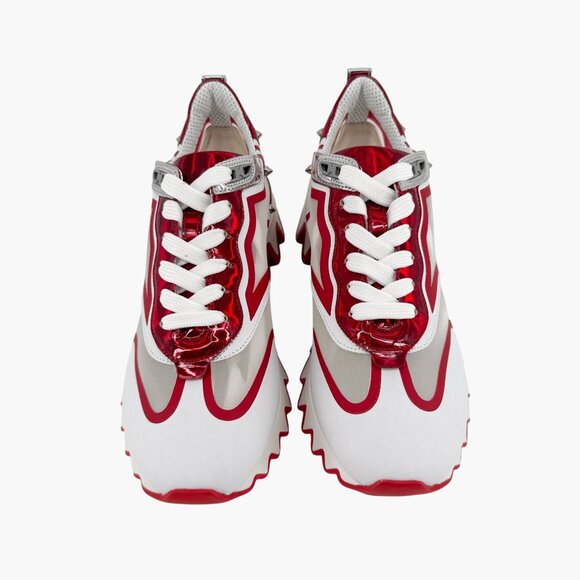 Christian Louboutin Sharkina White Mesh Red Sneakers Size 38.5 US 8.5 Women's 05 - Picture 3 of 15